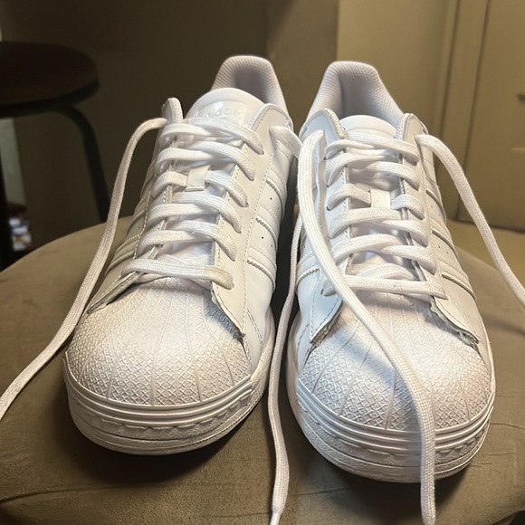 Size 11 white adidas, worn only once. - Picture 3 of 3